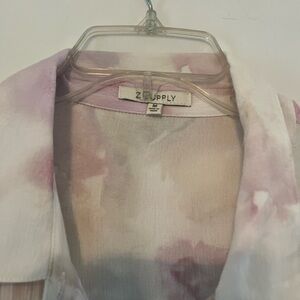 Z Supply Watercolor Tie-Dye Shirt - Pink & Cream